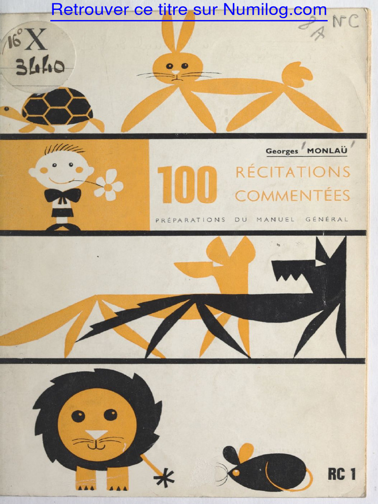 Récitations pour l'école primaire | PDF | Livres | Dépôt légal