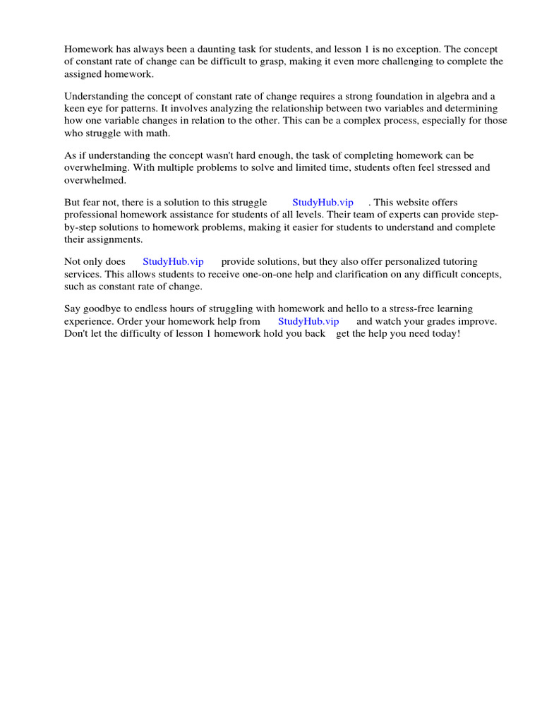 Lesson 1 homework practice constant rate of change download free pdf