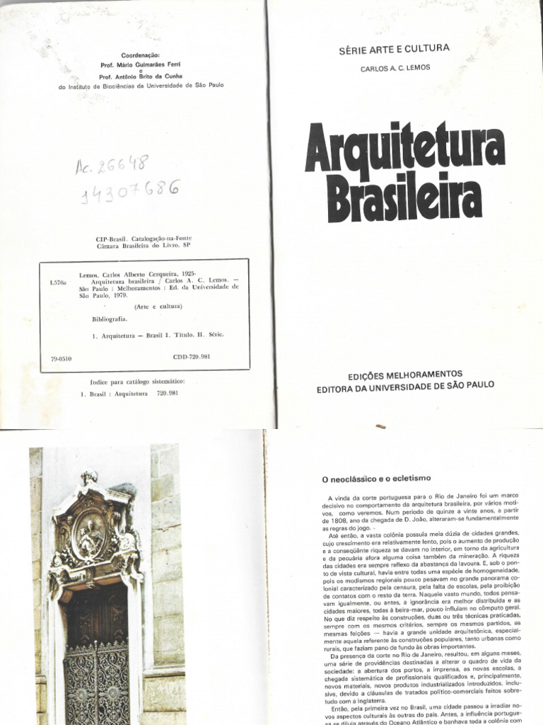 Carlos Lemos Arquitetura Neoclássica e Ecletismo | PDF