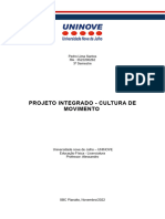 PROJETO INTEGRADO - CULTURA DE MOVIMENTO