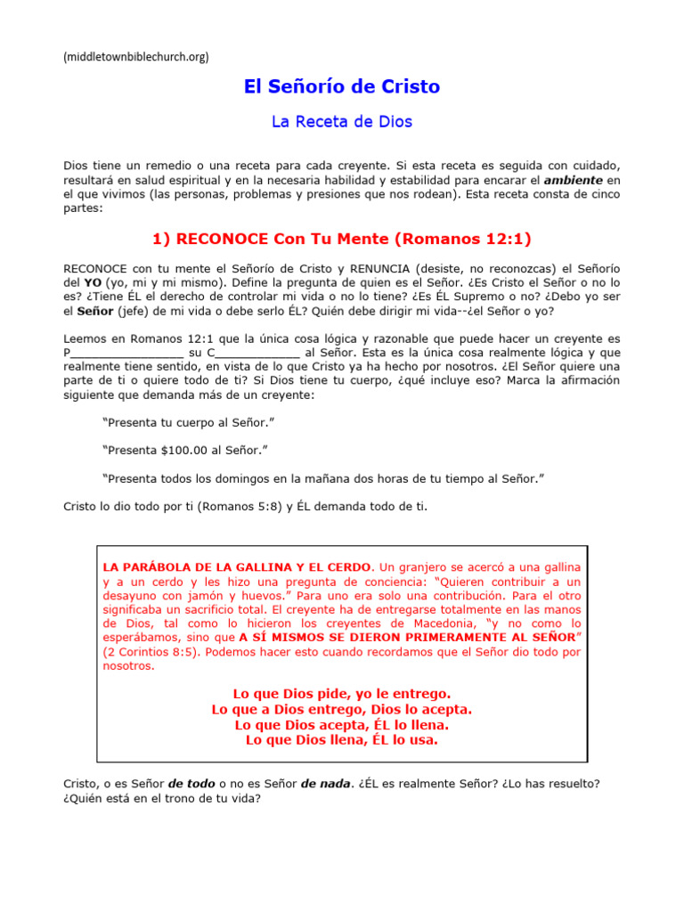 Señorío de Cristo: Guía Espiritual | PDF | Cristo (título) | Dios
