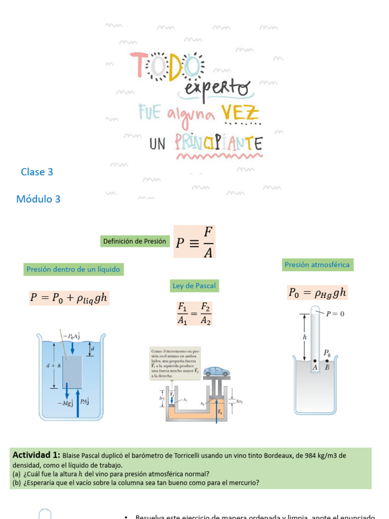 Clase 3 M3 | PDF | Flotabilidad | Física Aplicada e Interdisciplinaria
