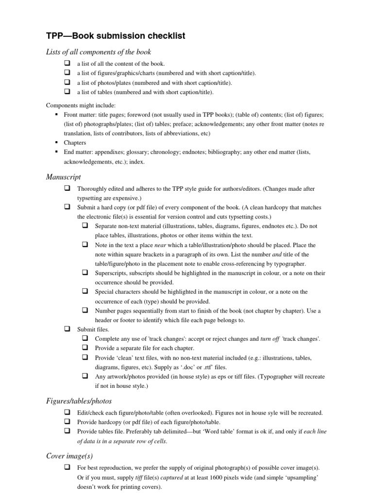 TPP Book Submission Guidelines | PDF | Book Design | Books