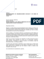 Respuesta Organizaciones Sociales Venezolanas