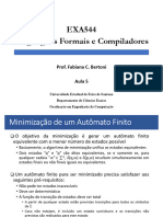 EXA544 Linguagens Formais e Compiladores: Prof. Fabiana C. Bertoni Aula 5