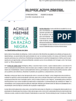 “Crítica da razão negra” Achille Mbembe - Geledés