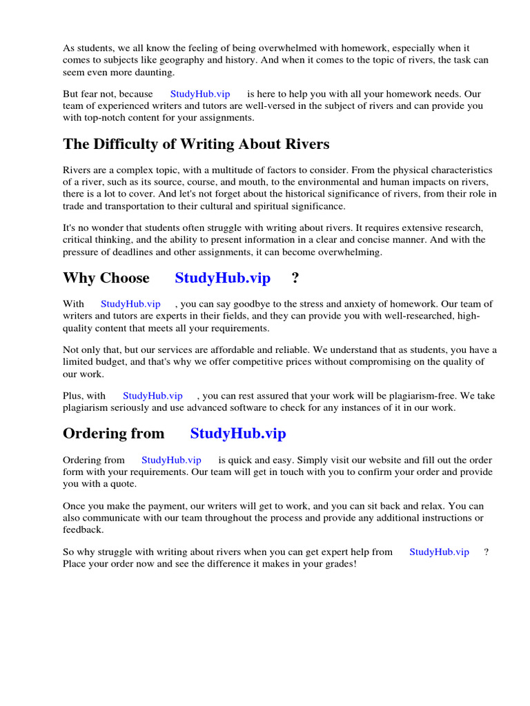 Expert Rivers Homework Help Online | PDF | Thesis | Essays