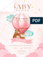 Invitación Baby Shower de Niña Osito Tierno Rosa PDF