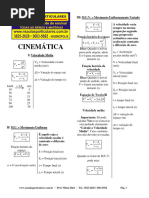 Cinematica Velocidade Media MU e MUV Resumo