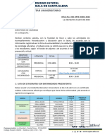 Oficio No. 038 DIRECCIONES DE CARRERAS VALORACION EDUCACION PARA LA SALUD