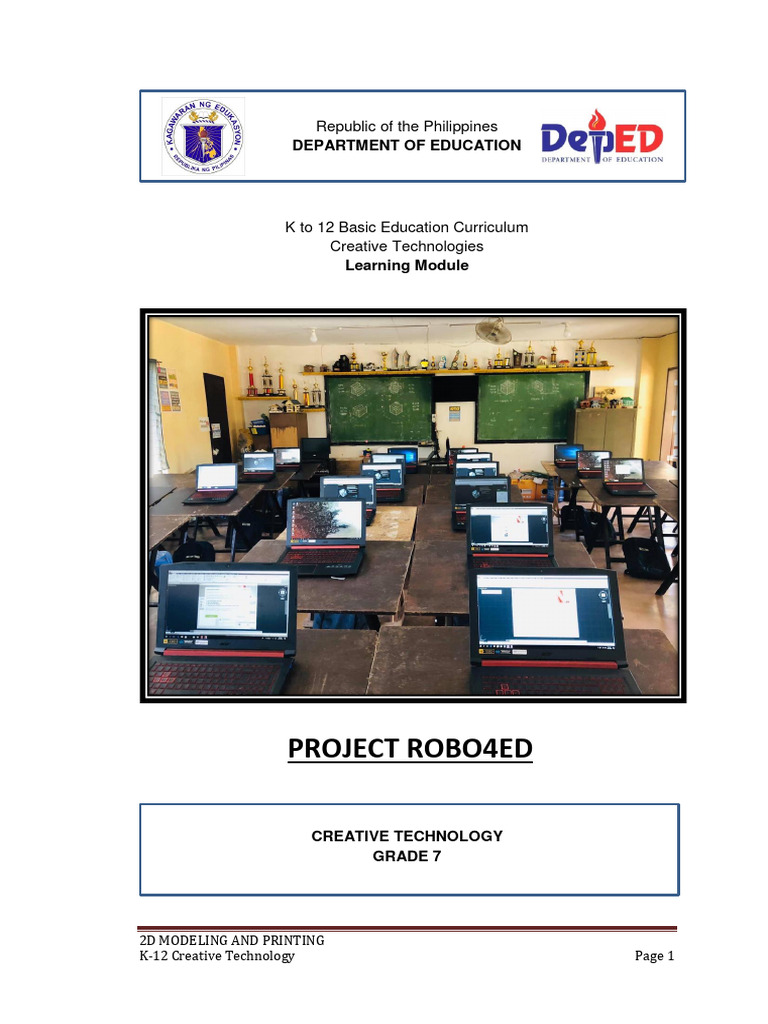 2D Modeling and Printing for Grade 7 | PDF | Technical Drawing | 3 D ...