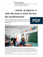 Volta Às Aulas: Preparar A Sala de Aula É Uma Forma de Acolhimento