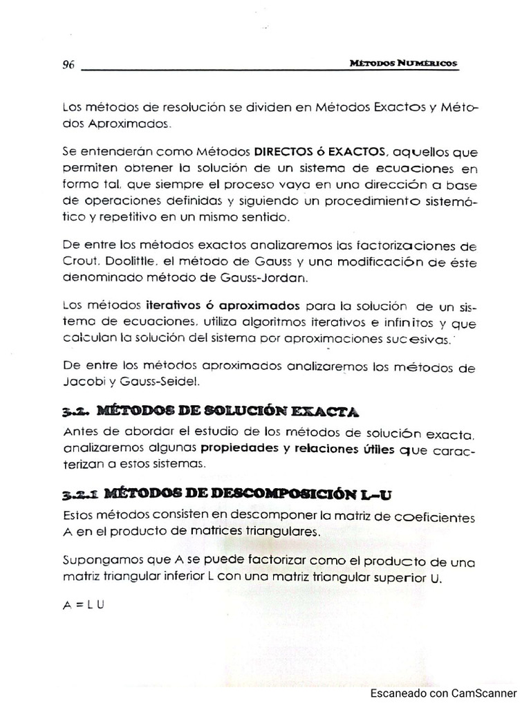 Sistema de Ecuaciones Lineales | PDF