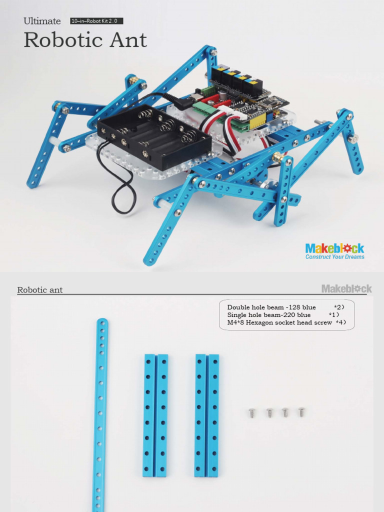 Robotic Ant Assembly Guide | PDF | Screw | Mechanical Engineering