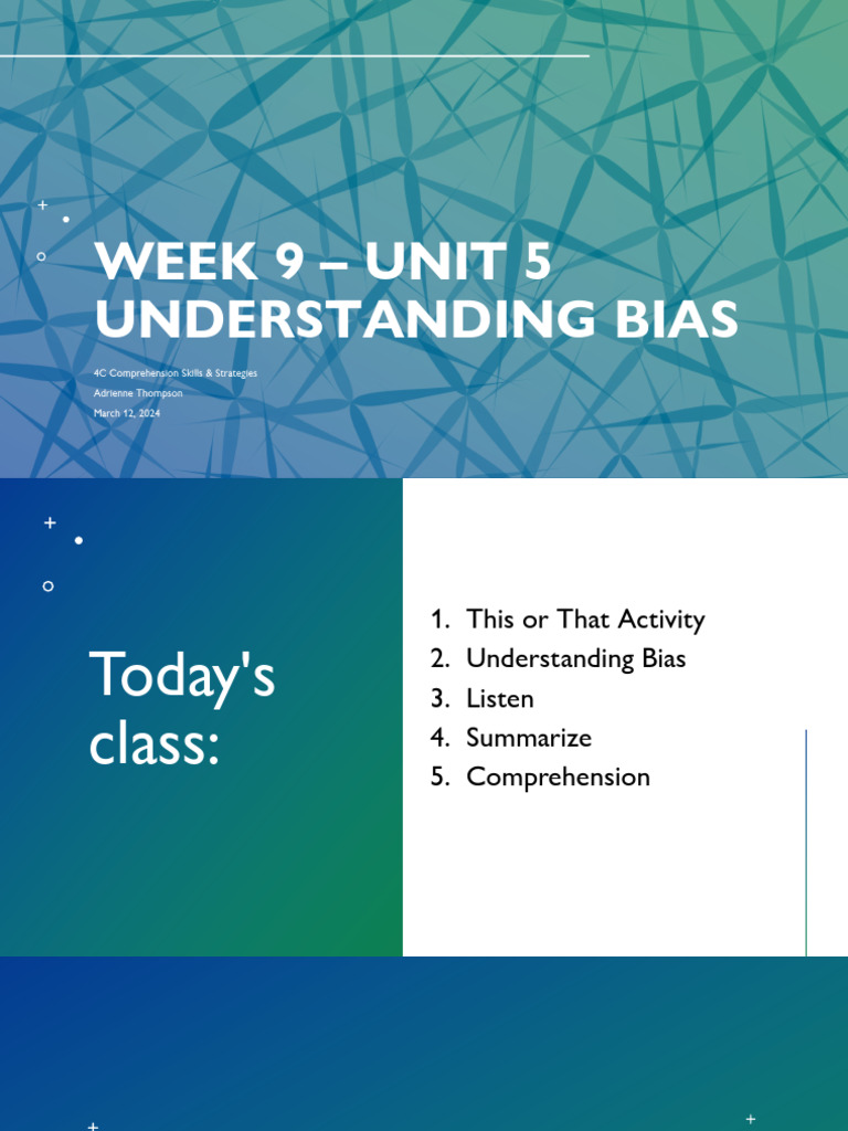 Understanding Bias in Comprehension Skills | PDF | Bias | Reading ...