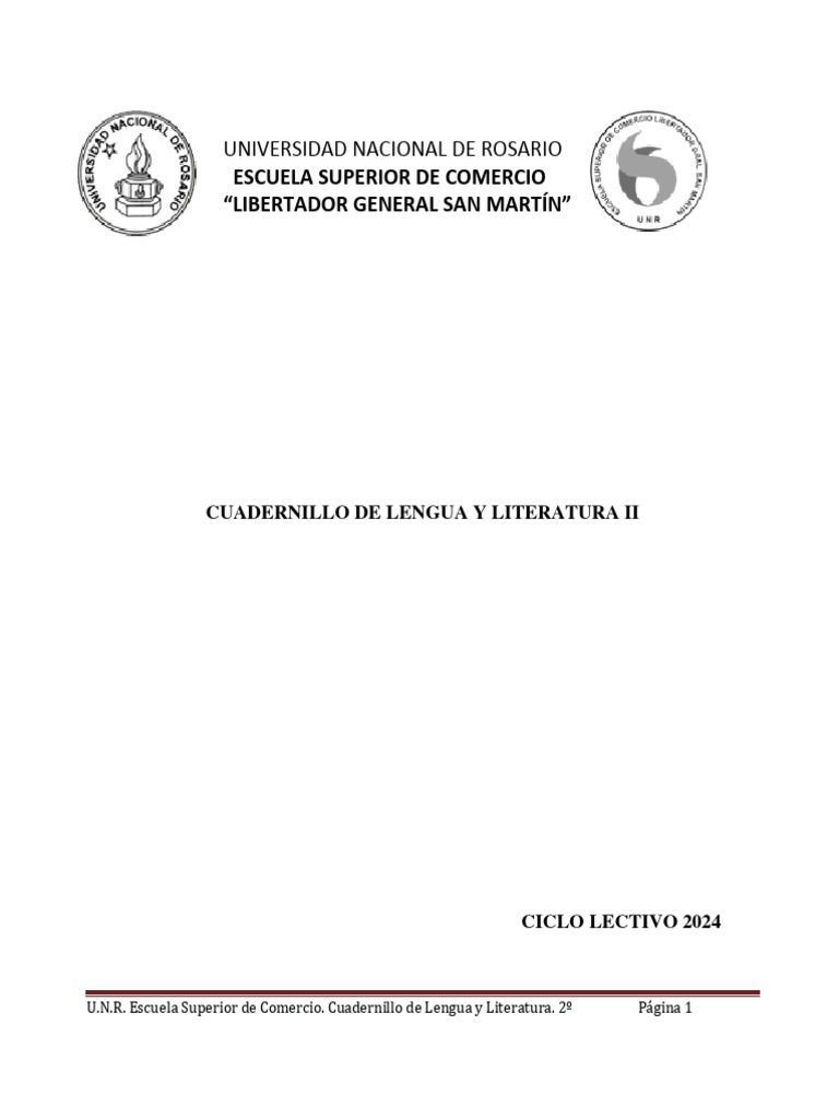 Cuadernillo de Lengua y Literatura II | PDF | Verbo | Asunto (gramática)