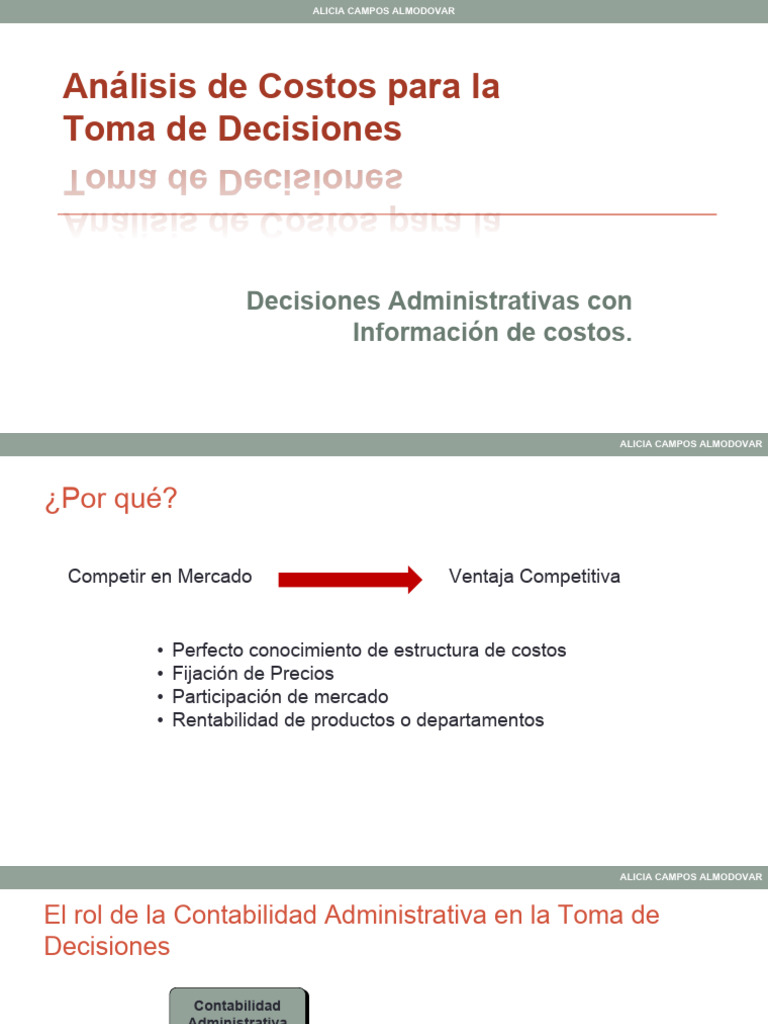 Analisis de Costo para Toma de Decisiones Corto Plazo | PDF ...