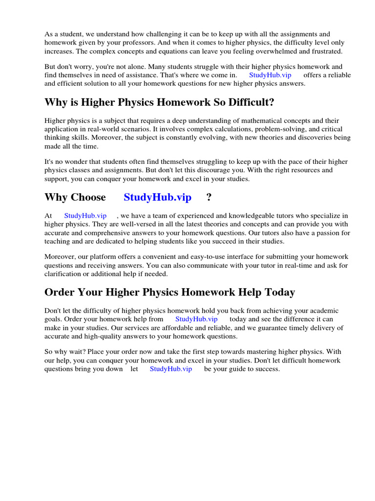 Higher Physics Homework Help Online | PDF | Oscillation | Euclidean Vector