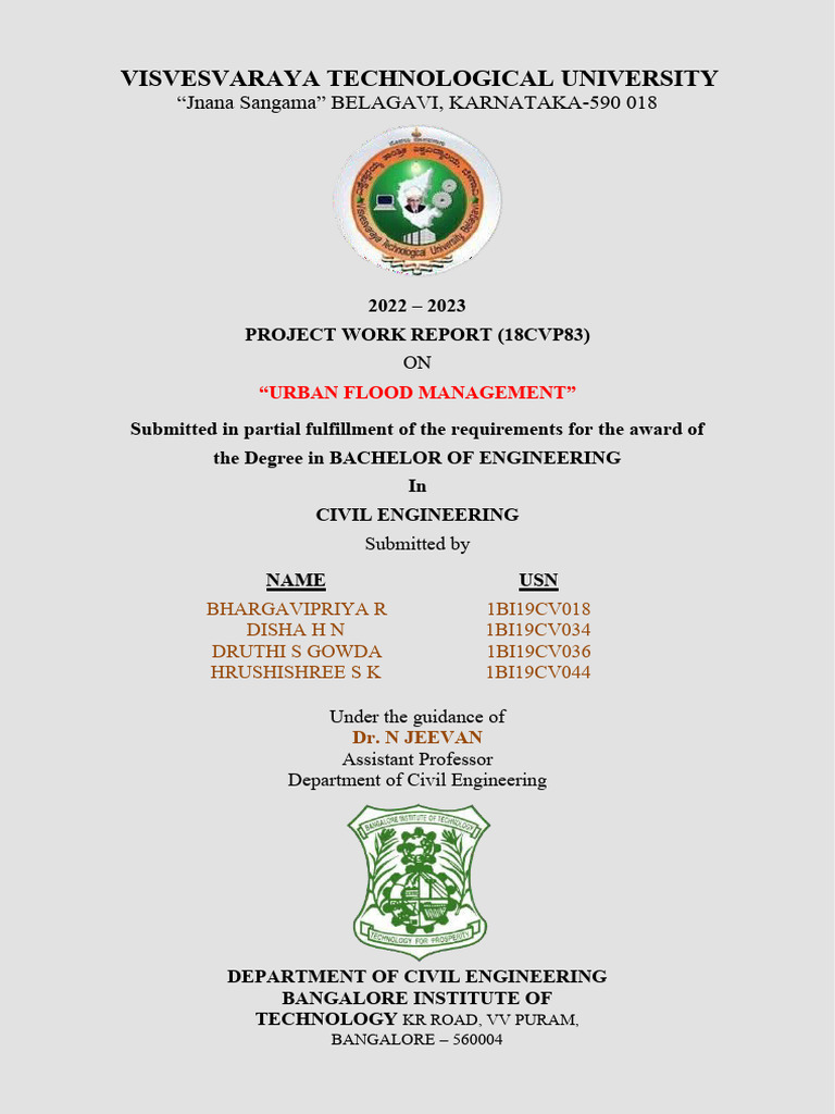 Urban Flood Management Project Report | PDF | Flood | River