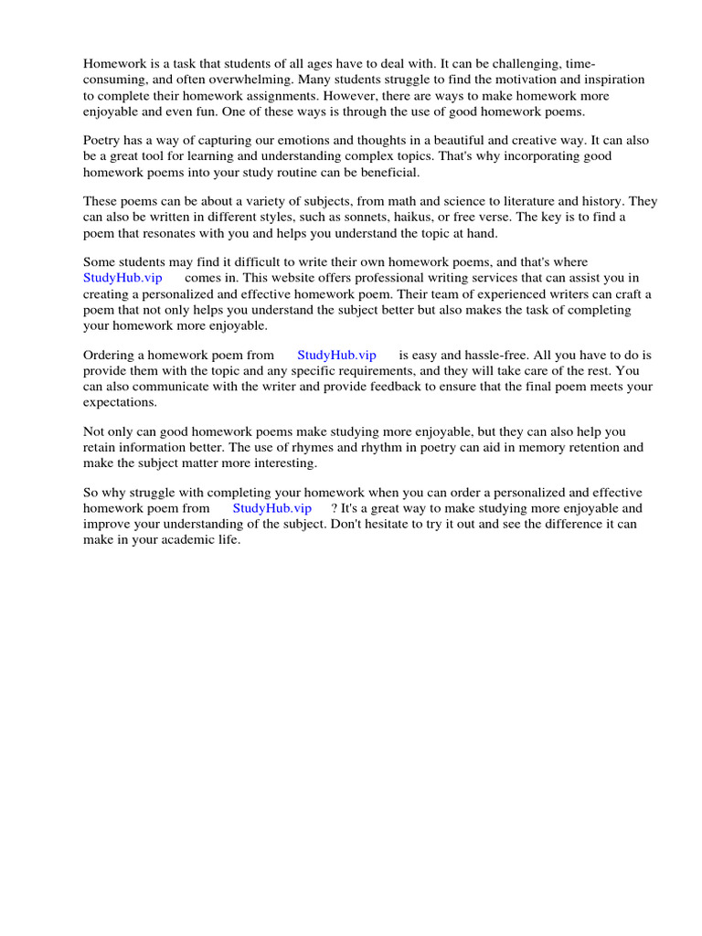 Good Homework Poems | PDF | Poetry | Facebook