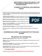 3 Grado El Dinamismo de Las Lenguas y Su Relevancia Como Patrimonio Cultural 3 Grado Grupos A, B, D, F