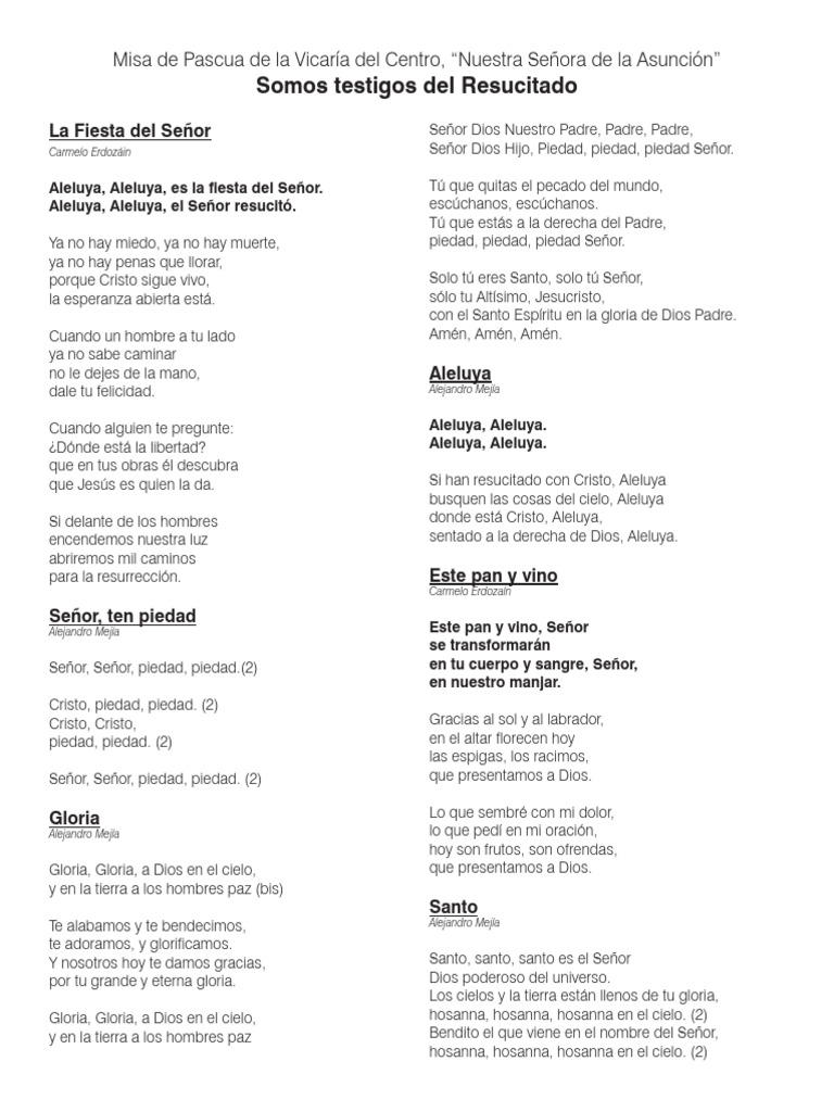 Cantos de Resurrección en Pascua | PDF | Pascua de Resurrección | La ...