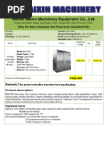 80Kg Per Batch Integrated Heat Pump Dryer Quotation (FOB)