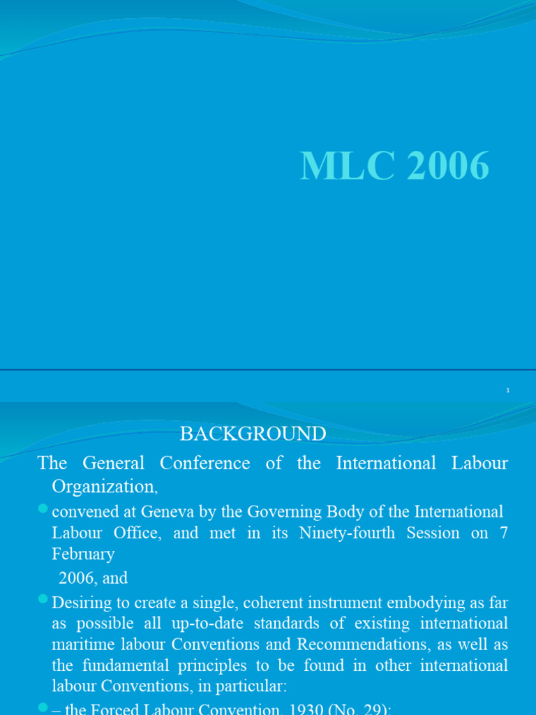 Maritime Labour Convention Overview | PDF | International Labour ...