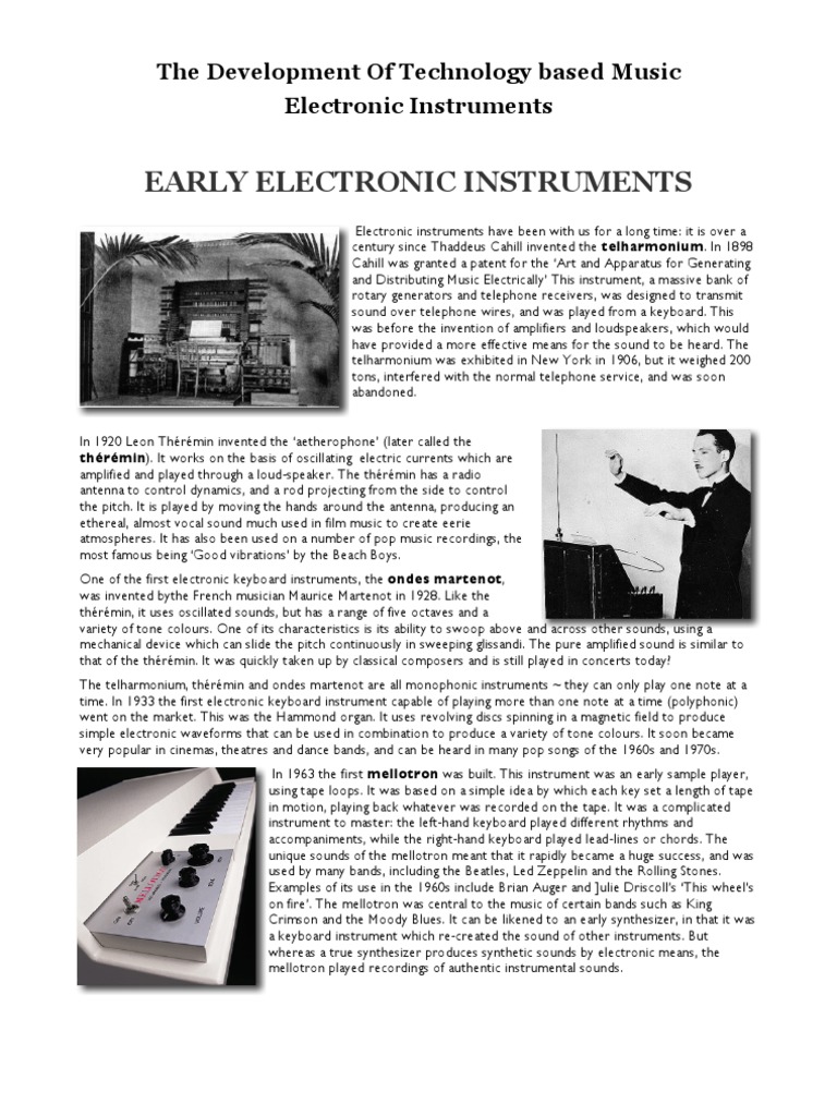 Evolution of Electronic Music Instruments | PDF | Guitars | Bass Guitar