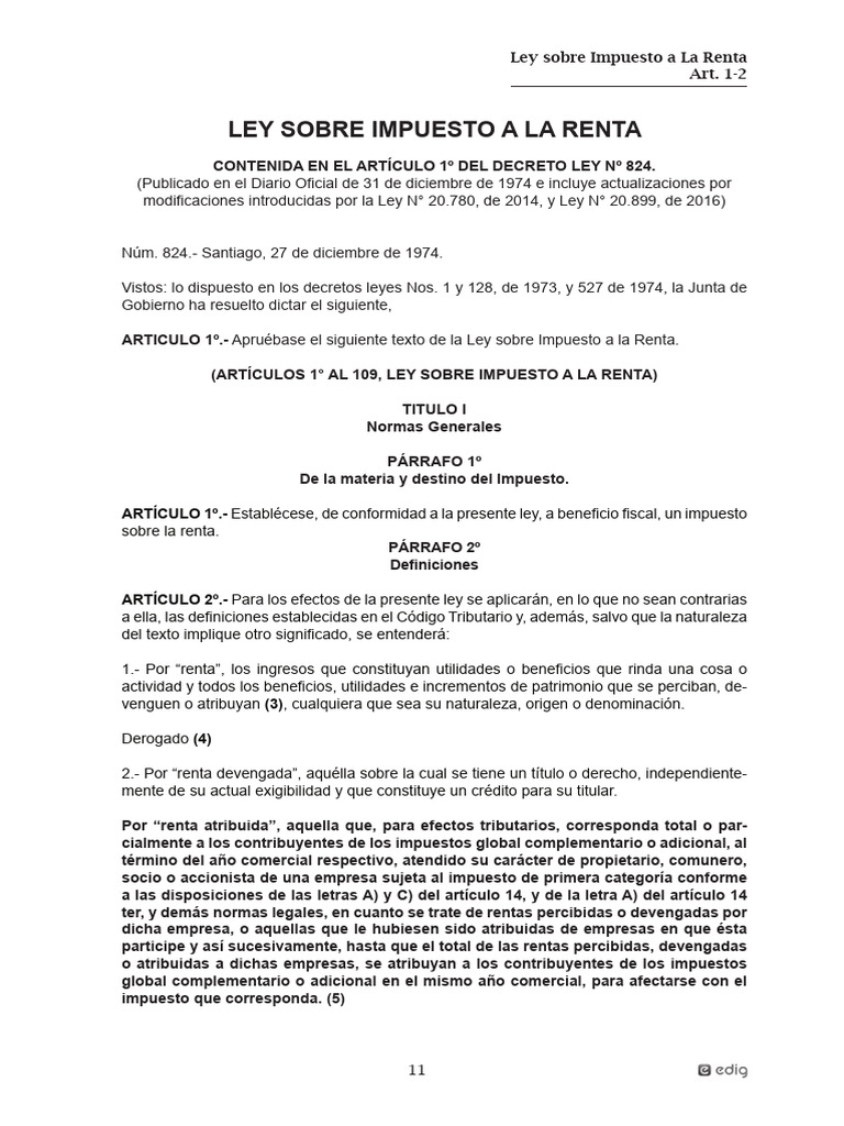 Ley Sobre El Impuesto A La Renta | PDF | Impuestos | Compartir (Finanzas)