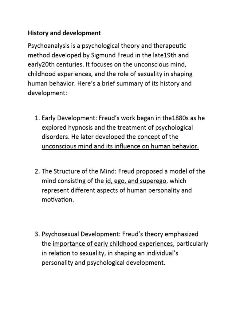 Freud's Psychoanalysis Overview | PDF | Id | Psychoanalysis