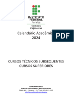 Calendario 2024 Cursos Superiores e Subsequentes