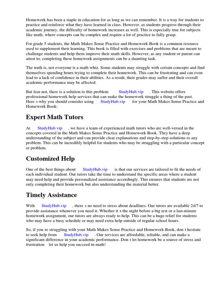 Math Makes Sense Practice and Homework Book Grade 5 PDF | PDF