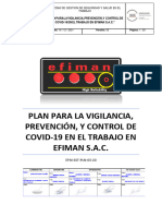 Plan para La Vigilancia, Prevención y Control de Covid-19 en El Trabajo - Efiman Sac 2020 - RM 321 - 2021 Minsa