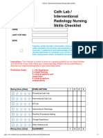 Cath Lab - Interventional Radiology Nursing Skills Checklist