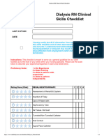 Dialysis RN Clinical Skills Checklist
