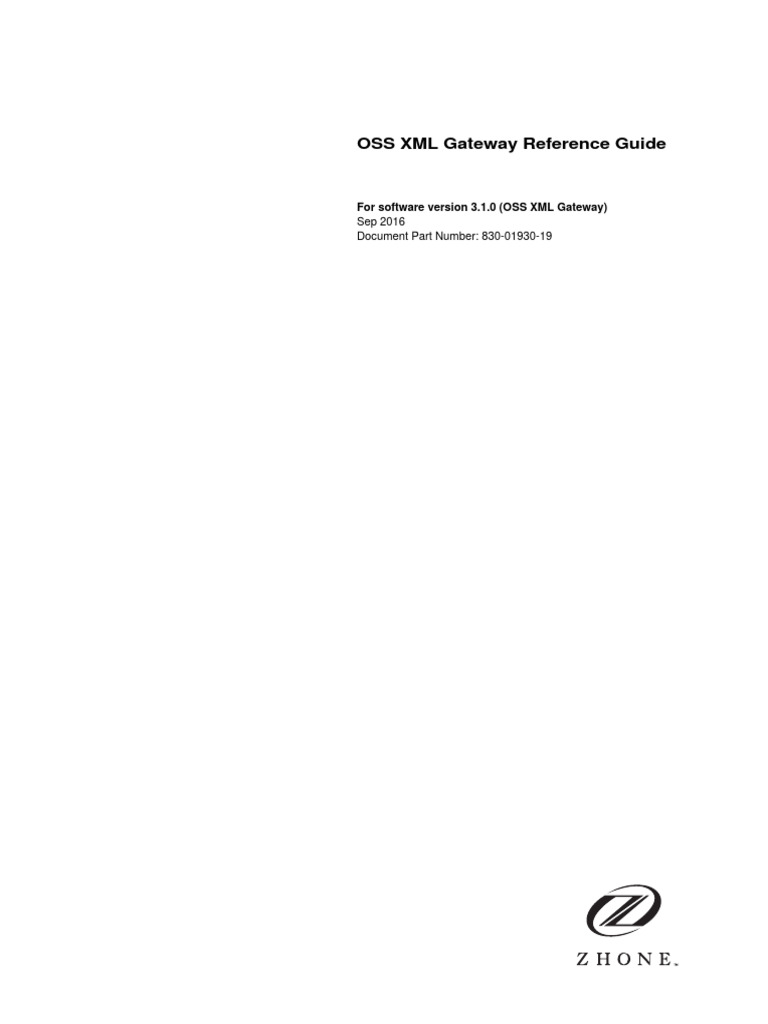 ZMS OSS XML Gateway 3.1.0.115 Reference Guide | PDF | Operating System ...