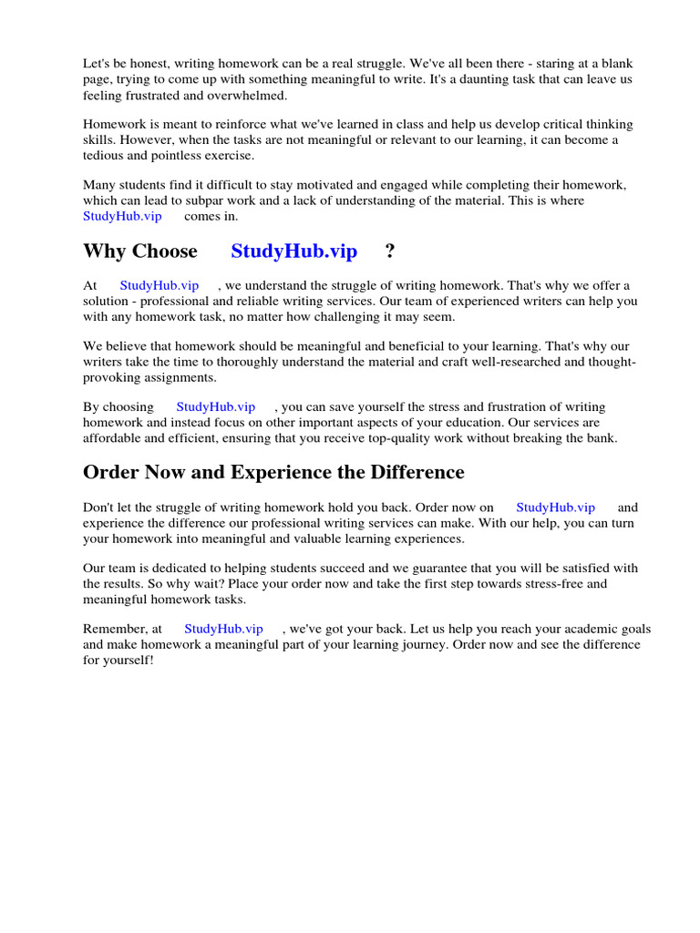 Meaningful Homework Tasks | PDF | Homework | Experience