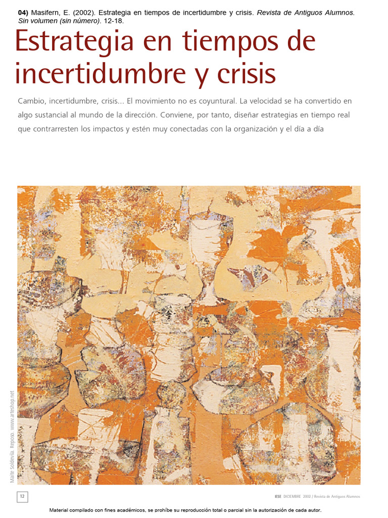 Estrategia ante la incertidumbre empresarial | PDF | Planificación ...