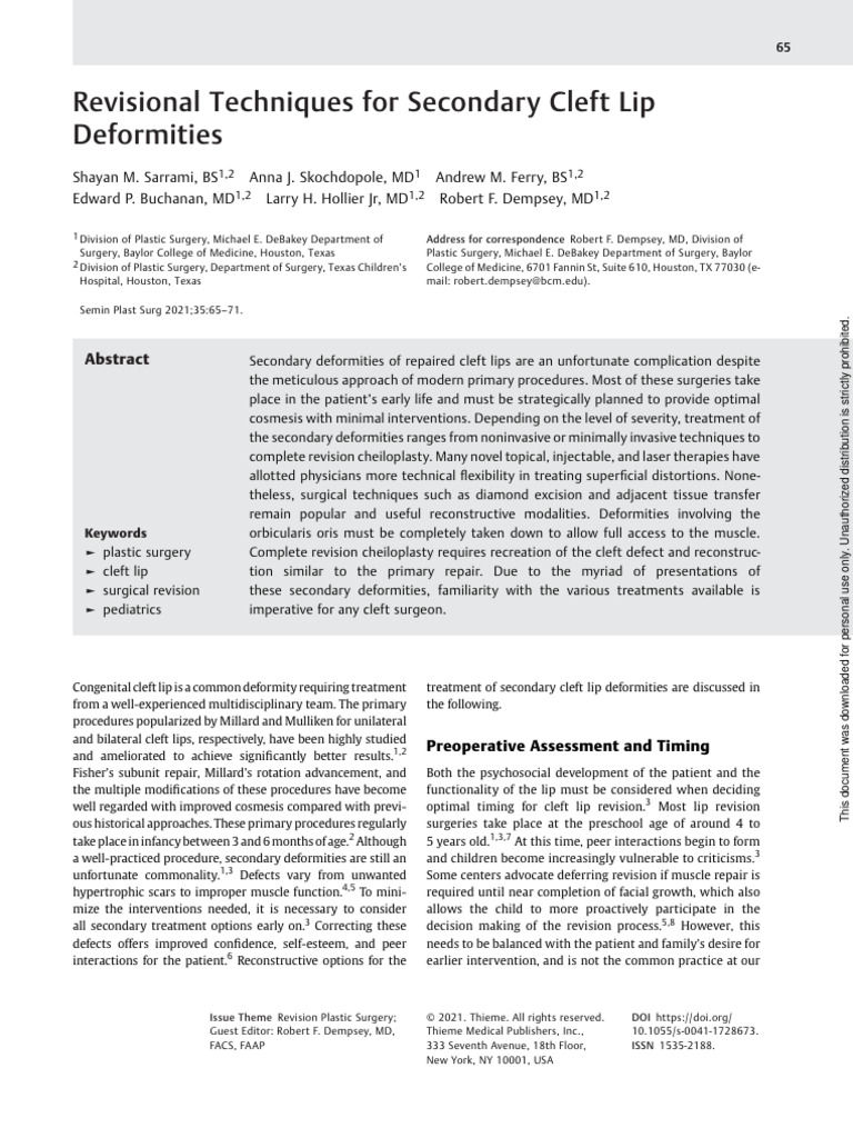 Mich PDF Scar Plastic Surgery