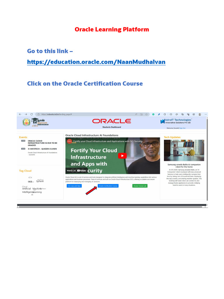Oracle Certification Signup Guide | PDF
