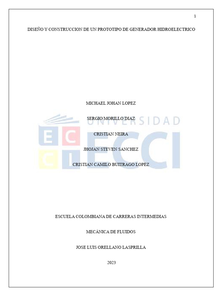 Prototipo de Generador Hidroeléctrico | PDF | Energía renovable ...