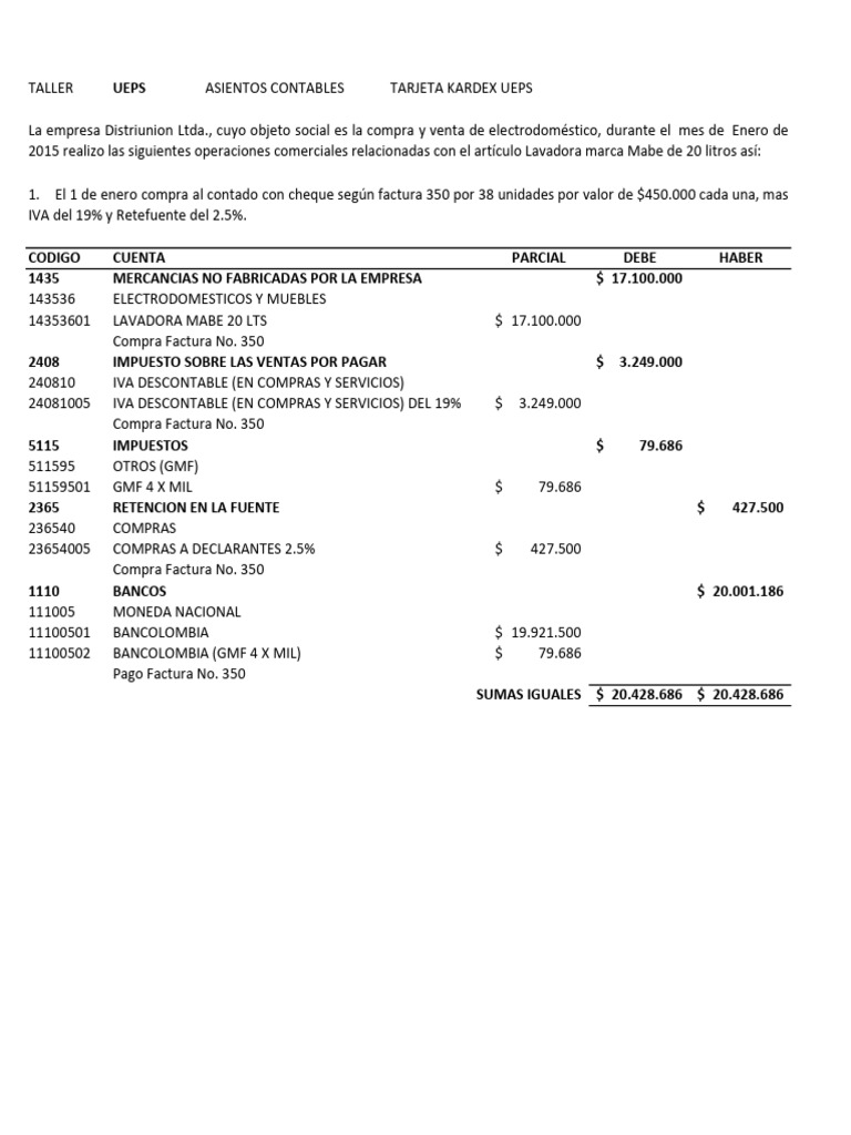 Asientos Contables de Ventas y Compras | PDF | Factura | Economias