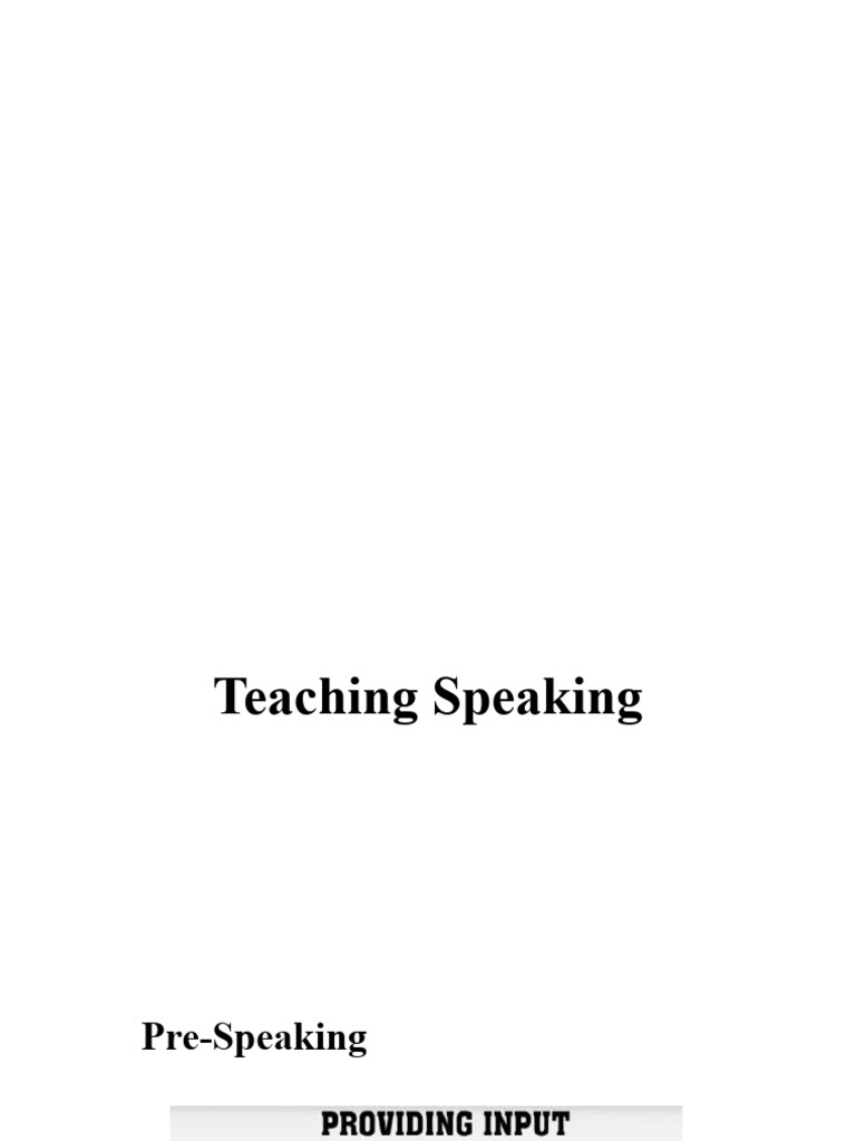 Effective Strategies for Teaching Speaking | PDF | Behavior ...
