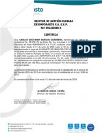 El Director de Gestión Humana de Empopasto S.A. E.S.P. NIT 891200686-3 Certifica