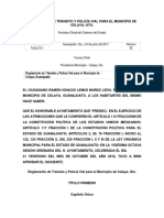 Reglamento de Transito y Policia Vial para El Municipio de Celaya (Jun 2023)