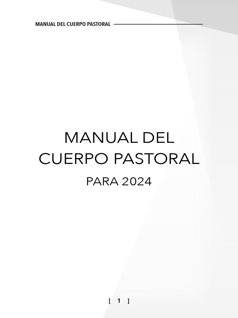 Manual del Cuerpo Pastoral 2024 | PDF | Planificación | Iglesia cristiana