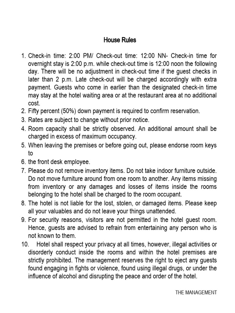 House Rules PDF