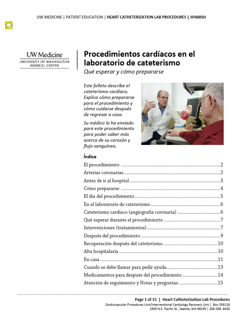 Heart Catheterization Lab Procedures SP | PDF | Corazón | Stent