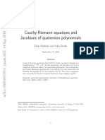 Cauchy-Riemann Equations and Jacobians of Quaternion Polynomials